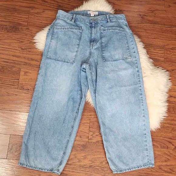 Lucky Brand High Rise Wide Leg Crop - Picture 1 of 6